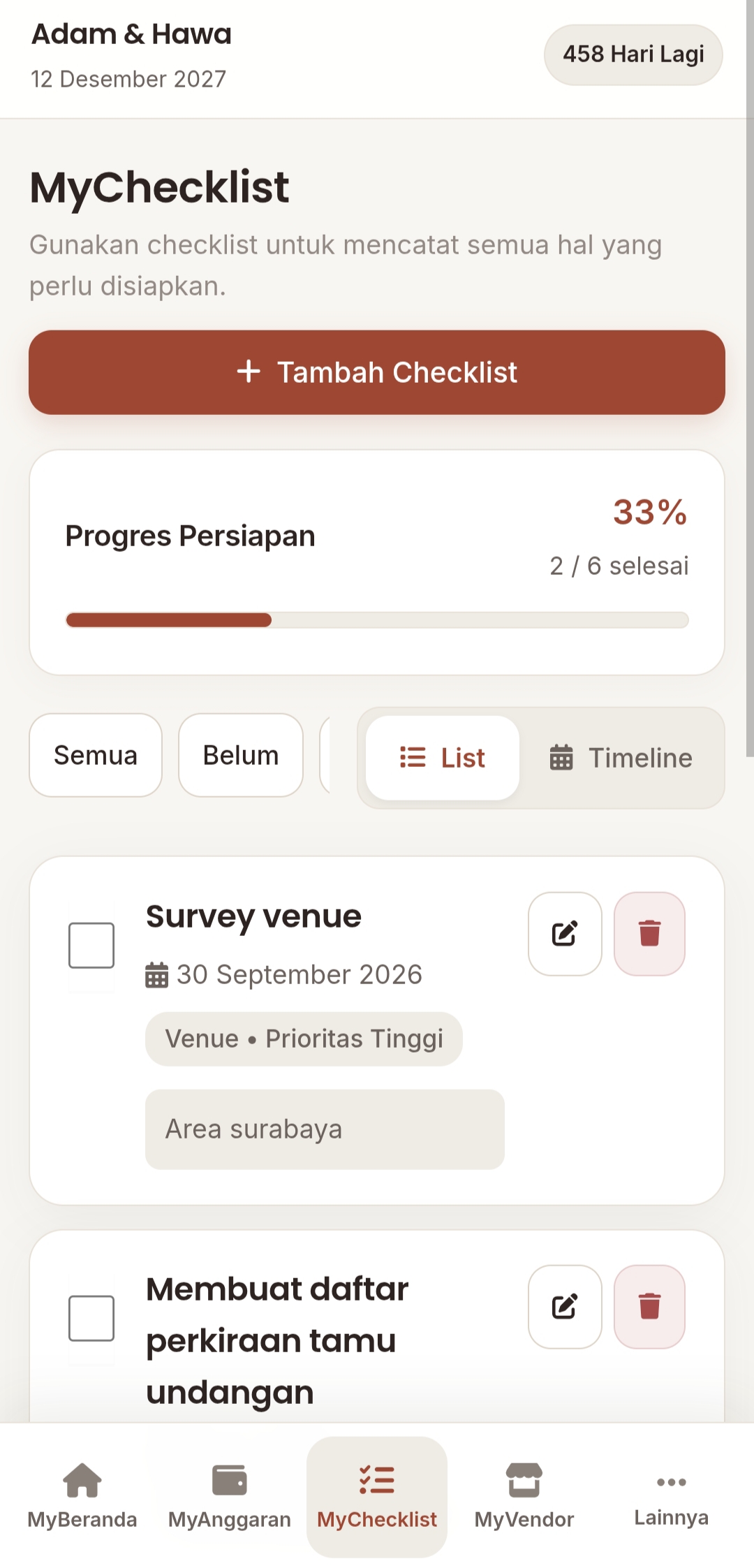 Checklist List